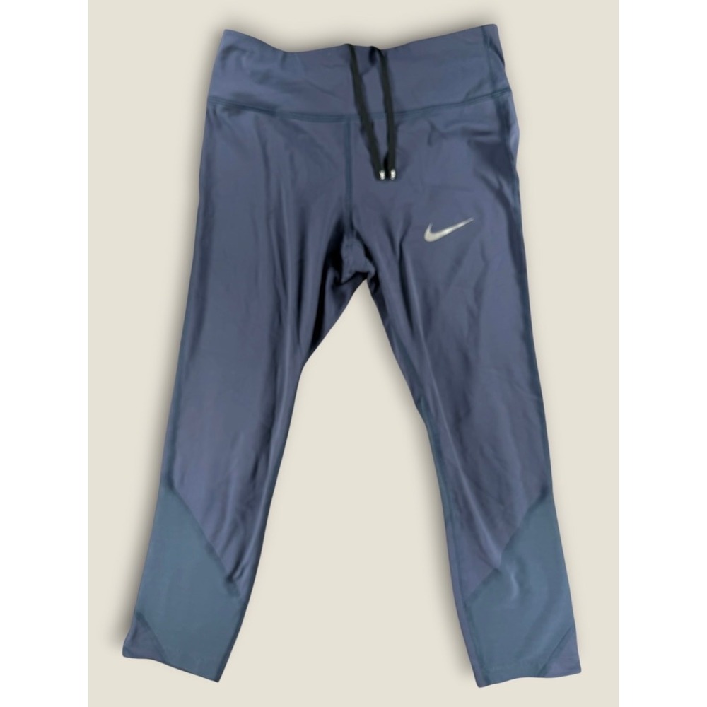 Nike Power Epic Lux Womens Blue Mesh Running‎ Crop Leggings 842921-471 Small